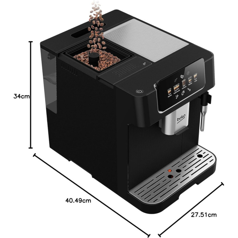 Beko Coffee machine Beko, 2.0L, hand capuchino maker, auto recipe-5, black (CEG7302B)