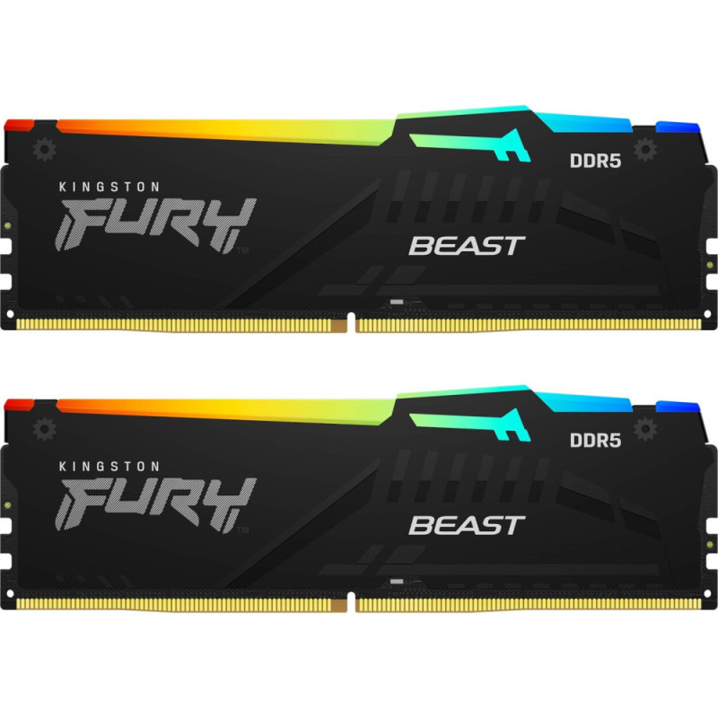 Kingston Memory DDR5 32GB KIT (16GBx2) 5600 FURY Beast RGB (KF556C40BBAK2-32)