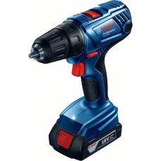 Bosch Cordless Drill Screwdriver GSR 180 LI, 18V 2х2.0Ah, 21/54Nm, 20+1, 450/1700rpm, bit sets 11 шт+drills set 12 pcs, 1.6kg (0.601.9F8.10A)