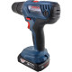 Bosch Шуруповерт-дрель аккумуляторный GSR 180 LI, 18В 2х2.0Ач, 21/54Нм, 20+1, 450/1700об/мин, набоор бит 11 шт+набор сверл 12 шт, 1.6кг (0.601.9F8.10A)