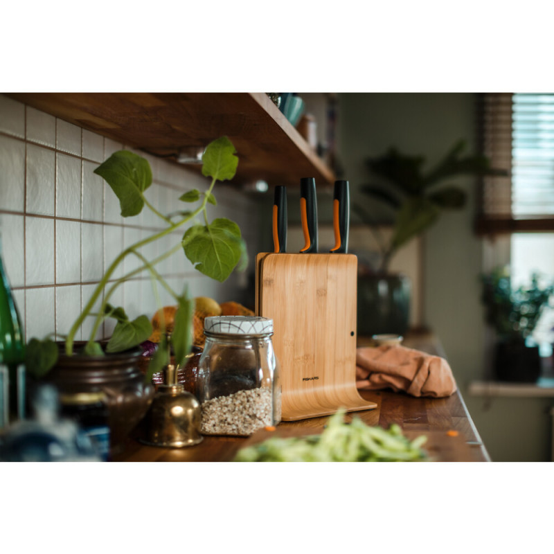 Fiskars FF Knife block bamboo 3 knives (1057553)