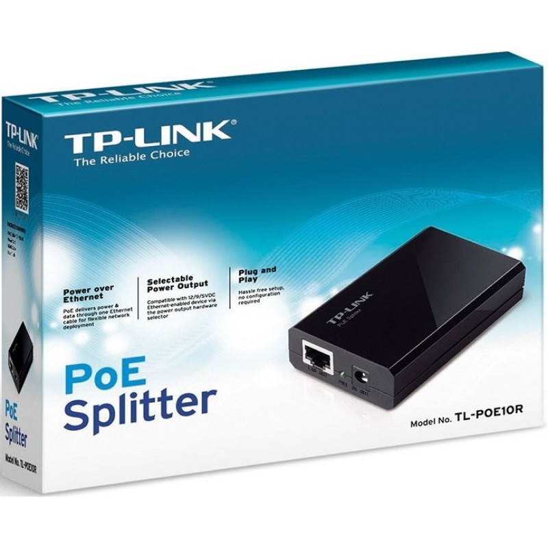 TP-Link PoE-Сплиттер POE10R 1xGE, 1xGE PoE PD, 15.4Вт