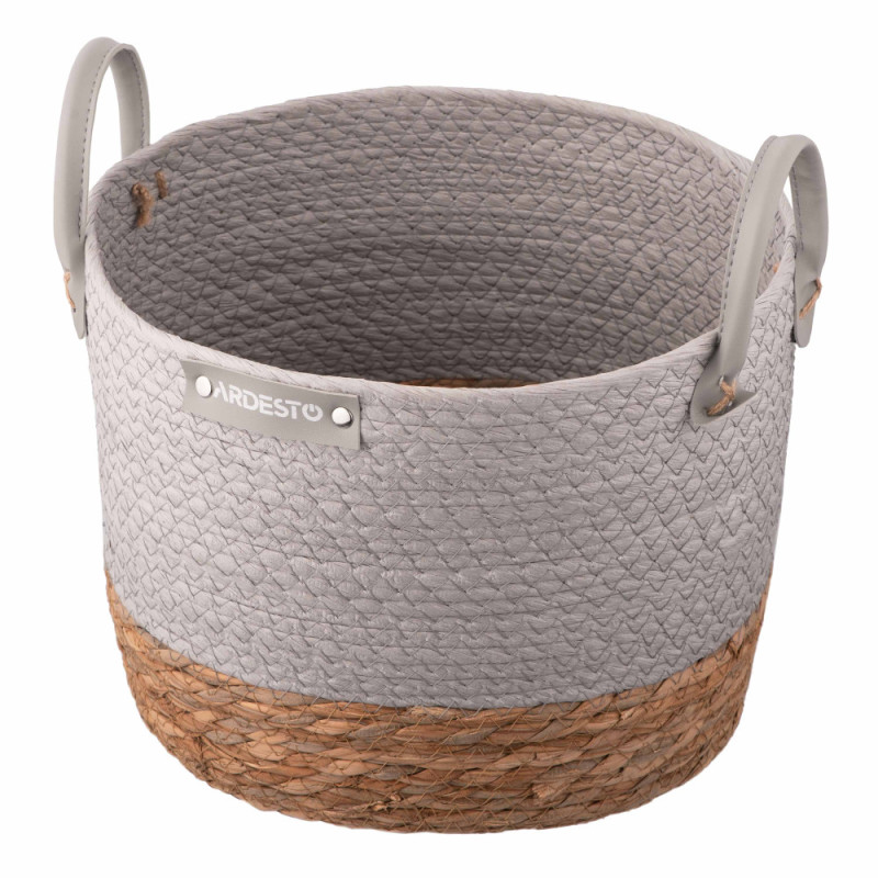 ARDESTO Basket Minimalism 28x28x22cm, paper twine, cottail grass, grey (ARHC2507RG) ARDESTO Basket Minimalism 28x28x22cm, paper twine, cottail grass, grey (ARHC2507RG)