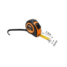 Neo Tools tape measure, 7.5mx25mm, with winding lock (67-224)