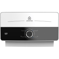 Ariston Водонагрівач електр. Ariston AURES M 7 EU проточний, 5л.хв, 7кВт, гор-ний монтаж, мех. кер-ння, A, біло-чорний (3195218)