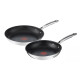 Tefal Набір сковород Tefal Duetto+, 2шт, 24/28см, нержавіюча сталь (G732S255)