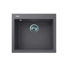 Adamant Kitchen sink Univer, artificial stone, square, no drainboard, 560х500х200mm, bowl - 1, over-mounted, grey (000000630)