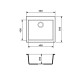 Adamant Kitchen sink Univer, artificial stone, square, no drainboard, 560х500х200mm, bowl - 1, over-mounted, grey (000000630)