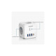 Зарядное устройство Essager 3xUSB + 1xUSB-C 7-in-1 white (ECTAC-MFB02-Z)