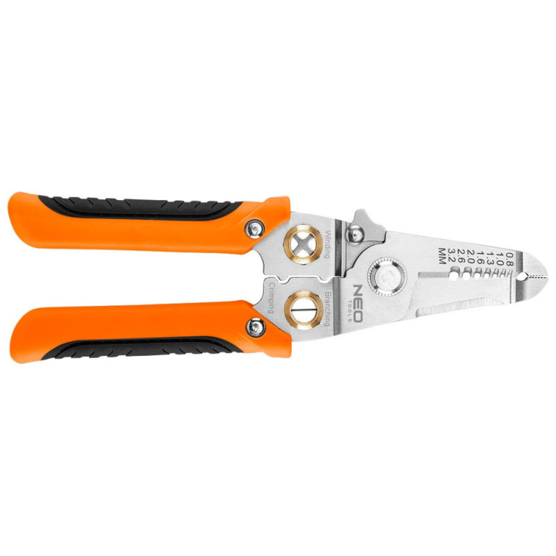 Neo Tools Crimping pliers, for crimping tips 0.8-3.2 mm sq., 180 mm (01-549)