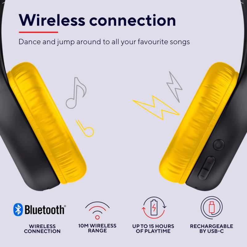 Trust Наушники On-ear Nouna Kids, Wireless, Mic, Черный (25405_TRUST)