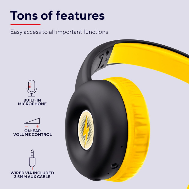 Trust Наушники On-ear Nouna Kids, Wireless, Mic, Черный (25405_TRUST)