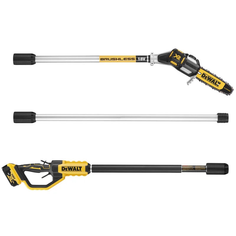 DeWALT Висоторіз ланцюговий акумуляторний безщітковий 18В шина 20см штанга 180-280см 4.0кг без АКБ та ЗП (DCMPS567N)