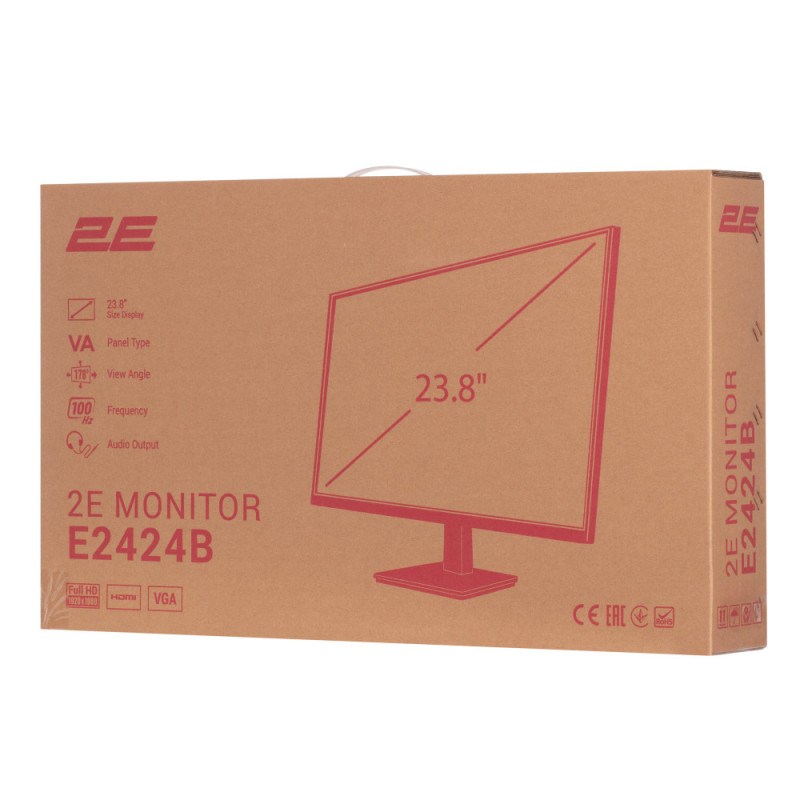 2E Monitor 23.8  E2424B D-Sub, HDMI, VA, 100Hz, FreeSync (2E-E2424B-01.UA)