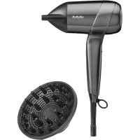 BaByliss Titanium Shine hair dryer, 1600W, 3 modes, ionization, cool air, 2 attachments, dark gray (D6200DE)
