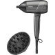 BaByliss Titanium Shine hair dryer, 1600W, 3 modes, ionization, cool air, 2 attachments, dark gray (D6200DE)