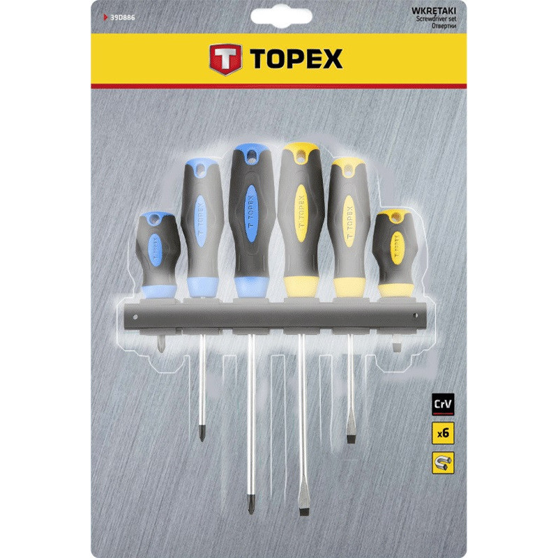 Topex Screwdrivers, set of 6, SL, PH (39D886)