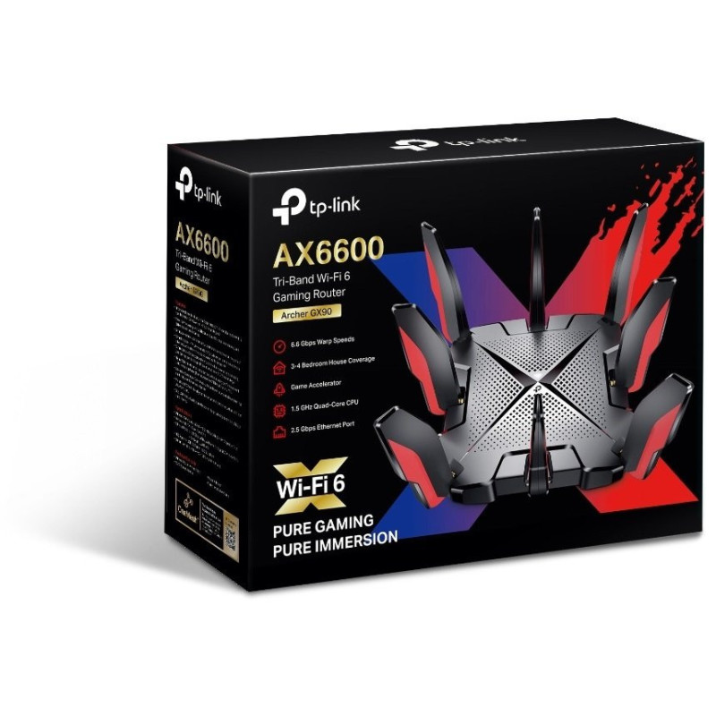 TP-Link Маршрутизатор ARCHER GX90 AX6600 3xGE LAN 1xGE WAN/LAN 1x2.5G WAN/LAN (ARCHER-GX90)