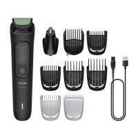 Philips Philips trimmer All-in-One Trimmer 3000 Series for face, head, body, battery, nozzles-9, steel, black (MG3945/15)