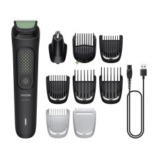 Philips Тример Philips All-in-One Trimmer 3000 Series, для обличчя, голови, тіла, акум., насадок-9, сталь, чорний (MG3945/15)