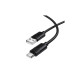 Дата кабель USB 2.0 AM to USB-C 1.0m silicone BX123 Leya black BOROFONE (6941991124211)