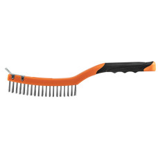Neo Tools straight wire brush, 3x19 rows, straight wire 0.3mm, 345mm, two-component handle (39-012)
