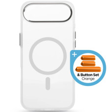 Чехол для мобильного телефона Armorstandart Unit MagCase Apple iPhone 17 Air Clear Silver + Orange Button Set (ARM90583)