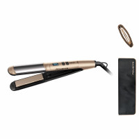 Rowenta hair straightener Glam & Shine 2in1, temp. modes-8, 140-210С, display, ceramics, gold (SF4641F0)