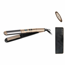Rowenta hair straightener Glam & Shine 2in1, temp. modes-8, 140-210С, display, ceramics, gold (SF4641F0)