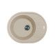 Adamant Kitchen sink Ovum, artificial stone, oval, with drainboard, 615х495х200mm, bowl - 1, over-mounted, Avena (000008378)