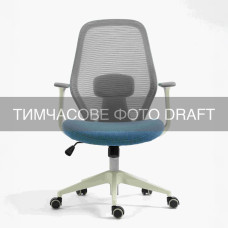 2E Крісло 2E OC110, тканина, фіксовані підлокітники, сіро-блакитний (2E-OC110-BLUE)