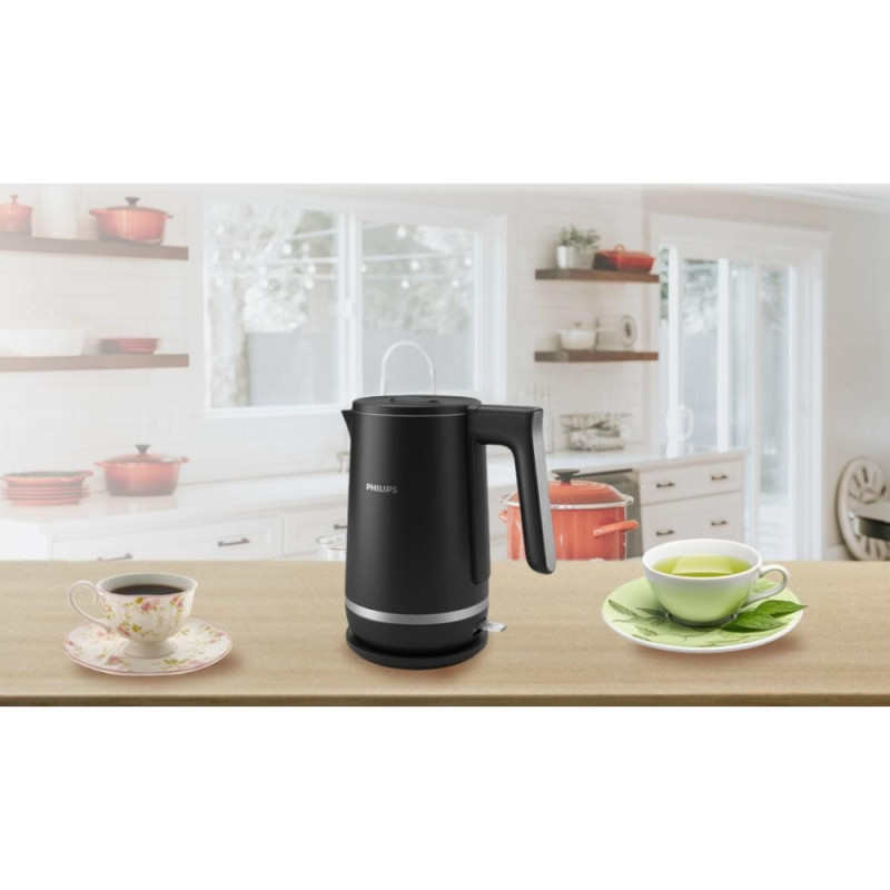 Philips Electric kettle Double Walled Kettle, 1.7L, Strix, double-walled, black (HD9395/90)