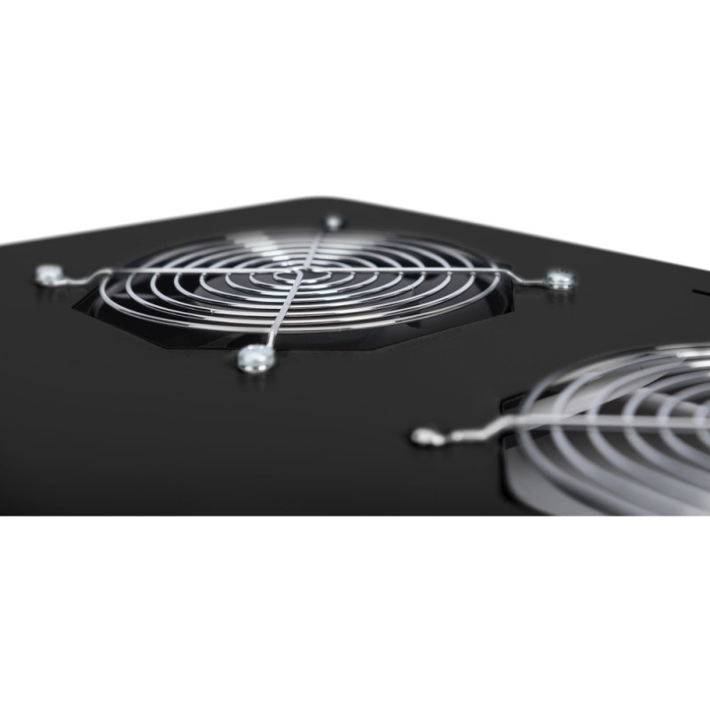 Digitus Блок вентиляторов 19" Roof, 2 fans, thermostat, RAL 9005 (DN-19FAN-2-B-N)