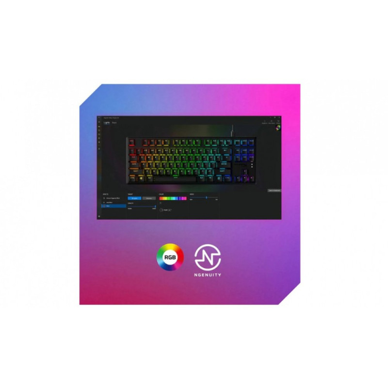HyperX Кeyboard Alloy Origins Core PBT Red USB RGB ENG/RU Black (639N7AA)
