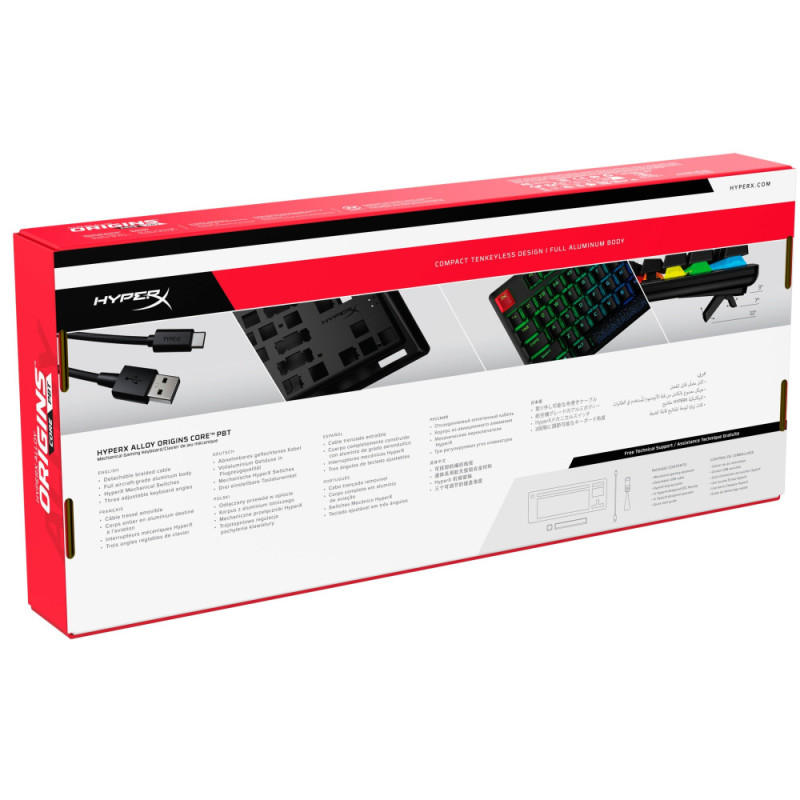 HyperX Кeyboard Alloy Origins Core PBT Red USB RGB ENG/RU Black (639N7AA)