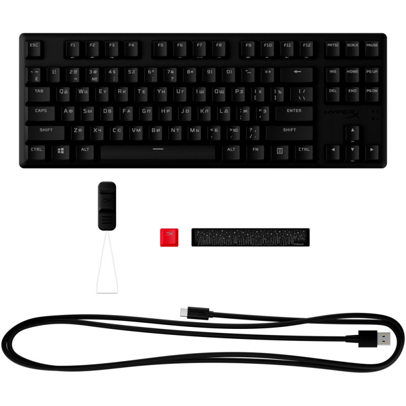 HyperX Кeyboard Alloy Origins Core PBT Red USB RGB ENG/RU Black (639N7AA)