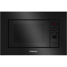 Hansa Microwave oven built-in, 20L, electrical control, 900W, grill, display, button opening, black (AMGB20E2GB)
