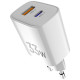 Зарядное устройство Sigma 1xUSB-C PD33W + 1xUSB QC3.0 GaN X-power PS33-01 white (4827798527719)
