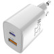 Зарядное устройство Sigma 1xUSB-C PD33W + 1xUSB QC3.0 GaN X-power PS33-01 white (4827798527719)