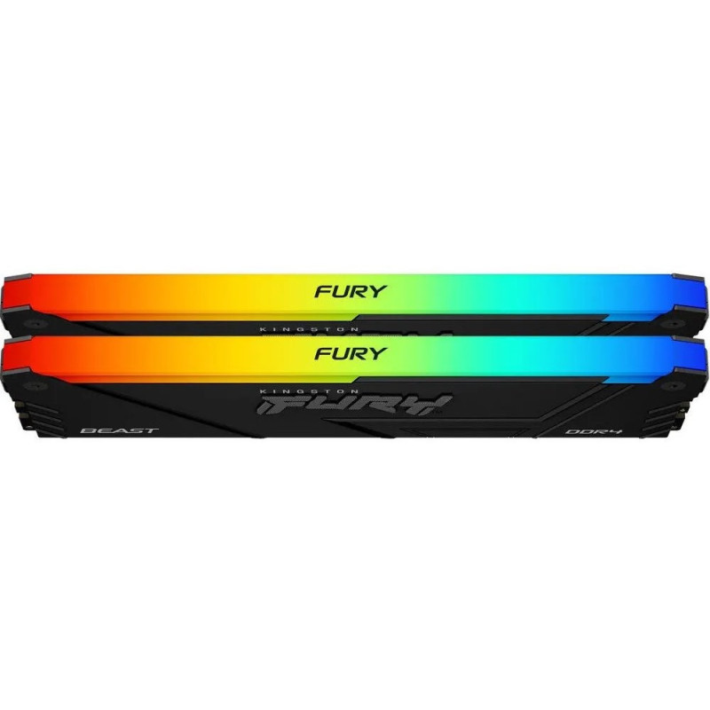 Kingston Пам'ять ПК Kingston DDR4 16GB KIT (8GBx2) 3200 FURY Beast RGB (KF432C16BB2AK2/16WP) Kingston Пам'ять ПК Kingston DDR4 16GB KIT (8GBx2) 3200 FURY Beast RGB (KF432C16BB2AK2/16WP)