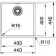 Franke Кухонная мойка MRX 210-40/127.0598.745/нержав.сталь полированная/квадратная/440х440х180/заподлицо со столешницей SlimTop