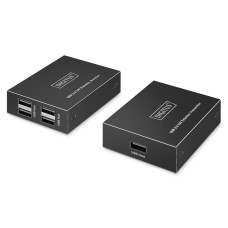Digitus Удлинитель DIGITUS USB 2.0, для использования с кабелем Cat6, до 150 м, 4 х USB-A, черный (DA-73120)