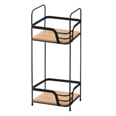 ARDESTO Shelf Minimalism 2-tier 16x15.5x40cm, metal, bamboo, black (ARHK4502BB)