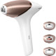 Philips Photoepilator Lumea IPL 9900 Series, rechargeable, quan. flash-450000, 450000, 2-4 см2, nozzles-3, case, white - gold (BRI973/00)
