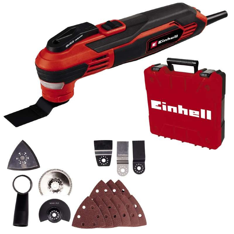 Einhell Багатофункціональний інструмент TE-MG 350 EQ, 350Вт, 11000-20000об•хв, LED, набір насадок, кейс, 1.31кг (4465155)