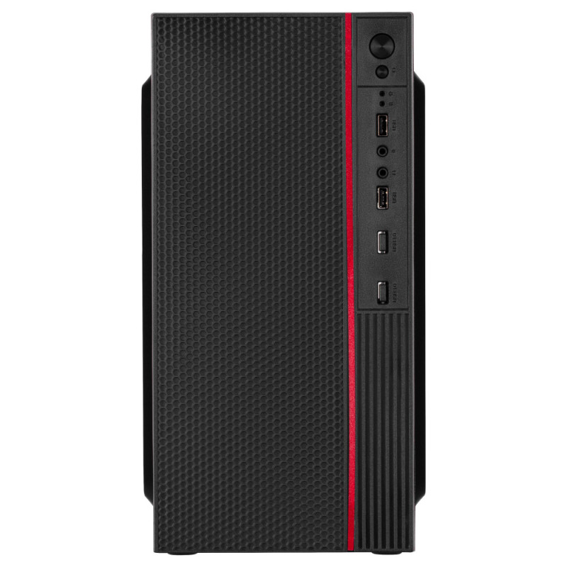 2E PC case TeamX TMX03 with 2E ATX400W, 2xUSB2.0, 1x80mm, VGA 220mm, mATX, black (2E-TMX03)