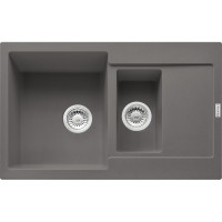 Franke Kitchen sink Maris, fragranite, rectangular, with wing, 780x500x200mm, bowl - 2, overhead, gray stone (114.0565.124)