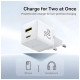 Зарядное устройство Baseus 1xUSB-C 20W + 1xUSB white + cable USB-C to USB-C 60W 1.0m (P10111608213-01)