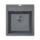 Adamant Kitchen sink Brick, artificial stone, square, no drainboard, 460x515x200mm, bowl - 1, over-mounted, grey (000000462)