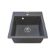 Adamant Kitchen sink Brick, artificial stone, square, no drainboard, 460x515x200mm, bowl - 1, over-mounted, grey (000000462)